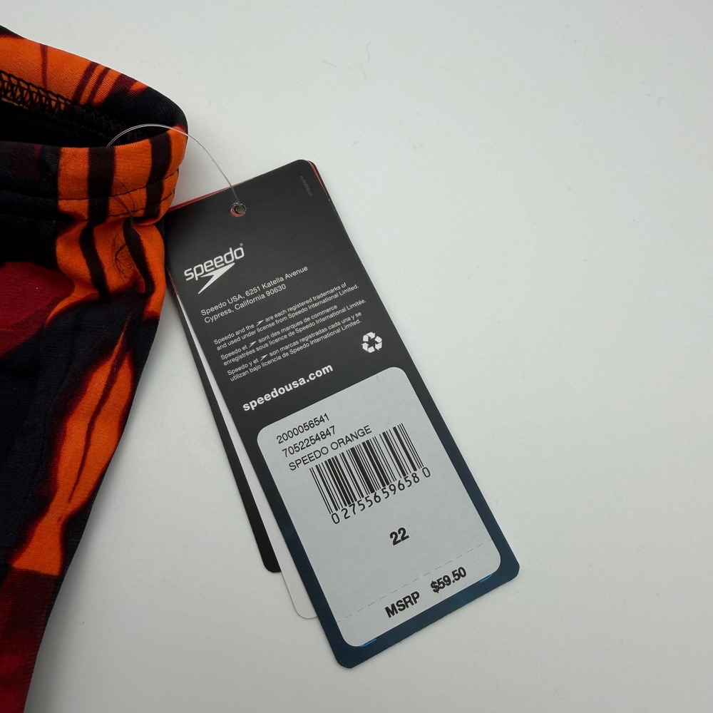 Speedo Reflected Jammer Youth 22 Speedo Orange Black Endurance+ Swim Suit - Picture 3 of 14